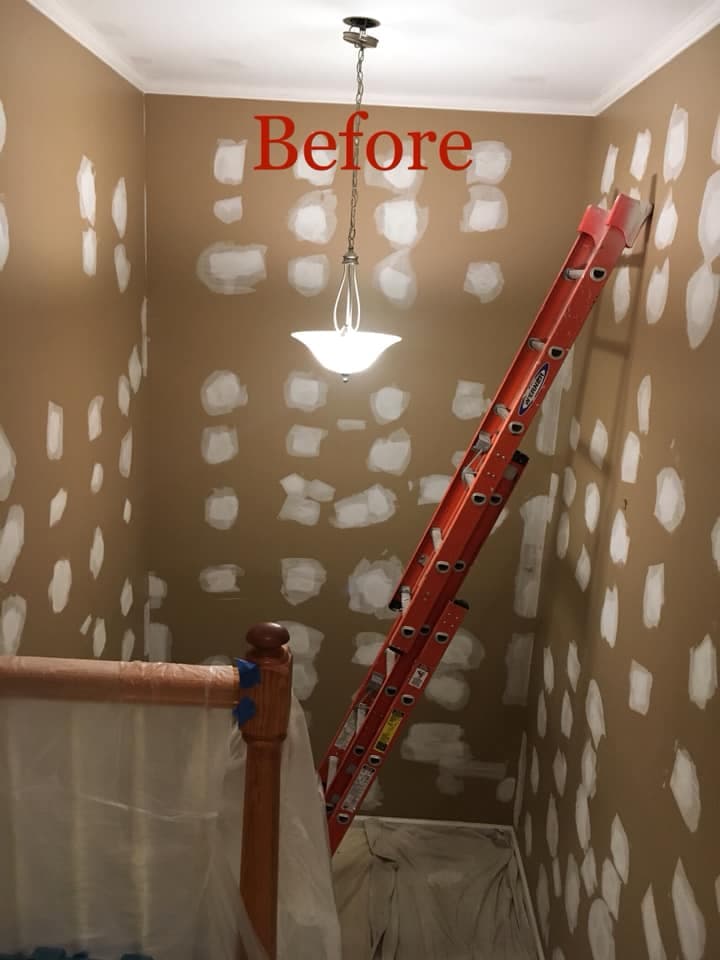 Stair Hall Repaint With Clean Contrast before