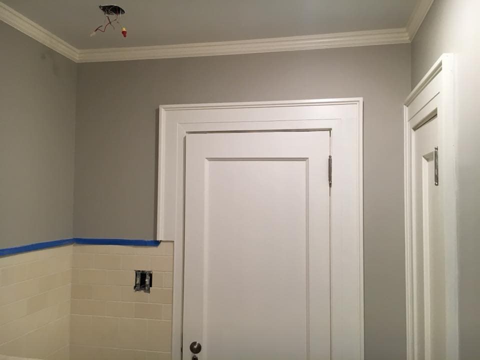 Bold Stripe Accent Wall before